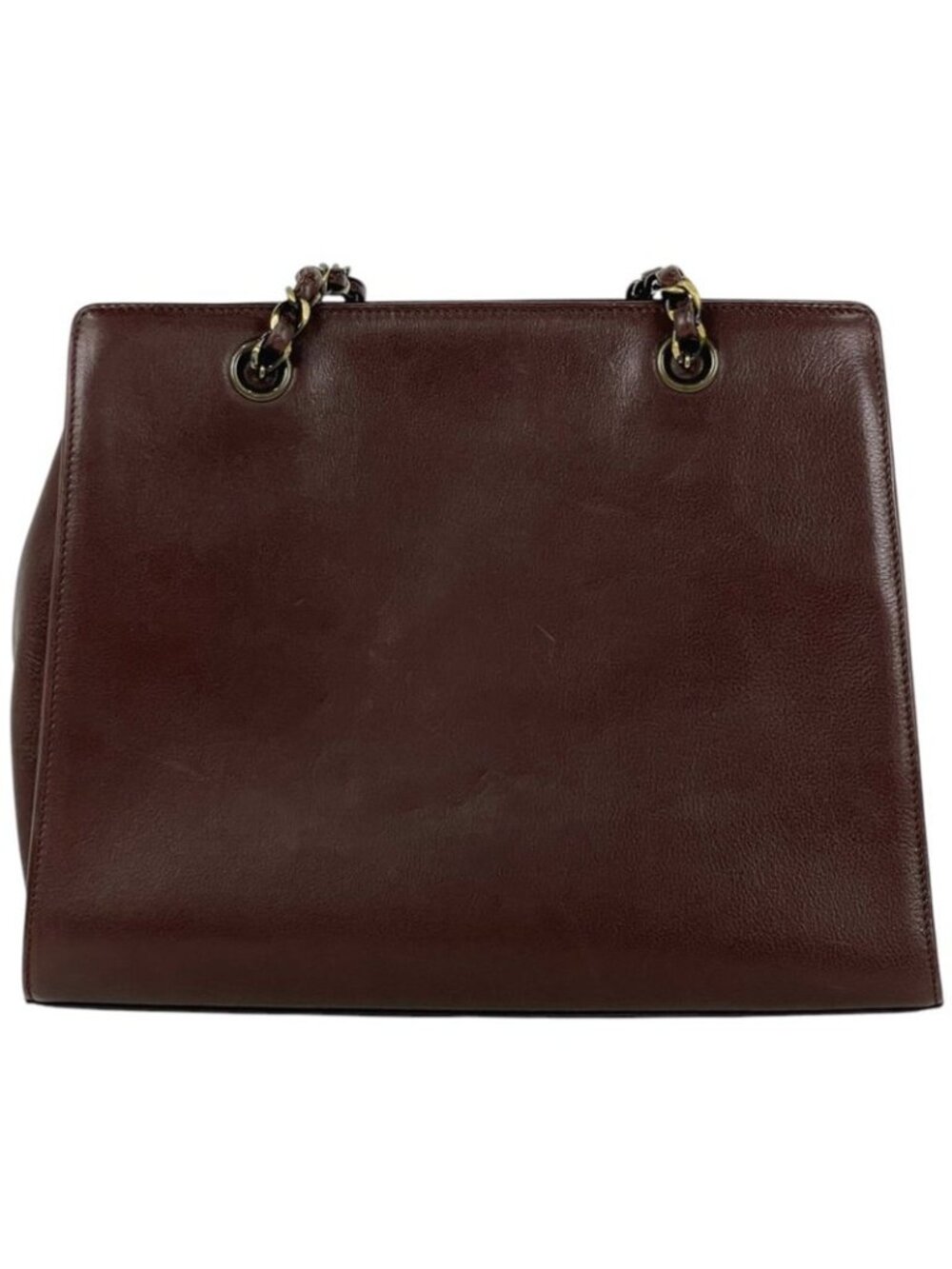 Chanel CC Logo Chain Handbag Tote Leather Brown - Picture 3 of 15